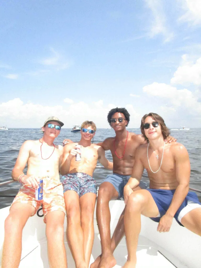 Nolan Wells, second from right, with friends during July 4 celebrations.