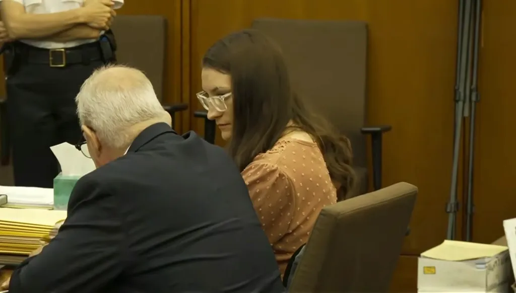 Lindsay Clancy at the defense table with attorney Kevin Reddington