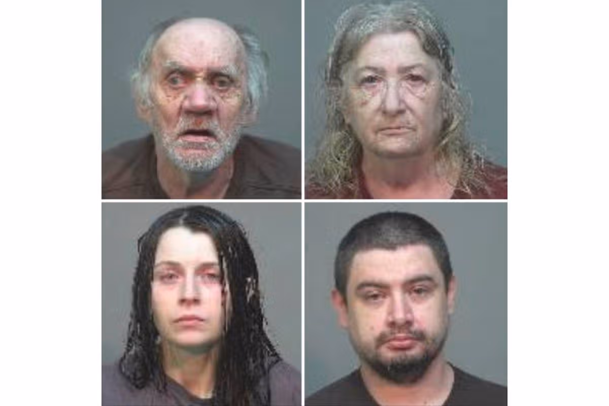 Booking photos provided by Southeastern Ohio Regional Jail, shows, clockwise starting at top left, Gary Siders Sr., Christine Siders, Elizabeth Siders and Gary Siders Jr.
