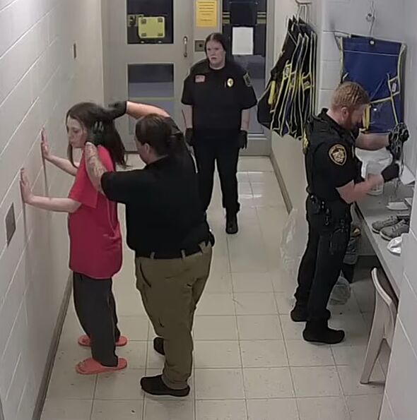 Elizabeth Siders being inspected by police in Ohio