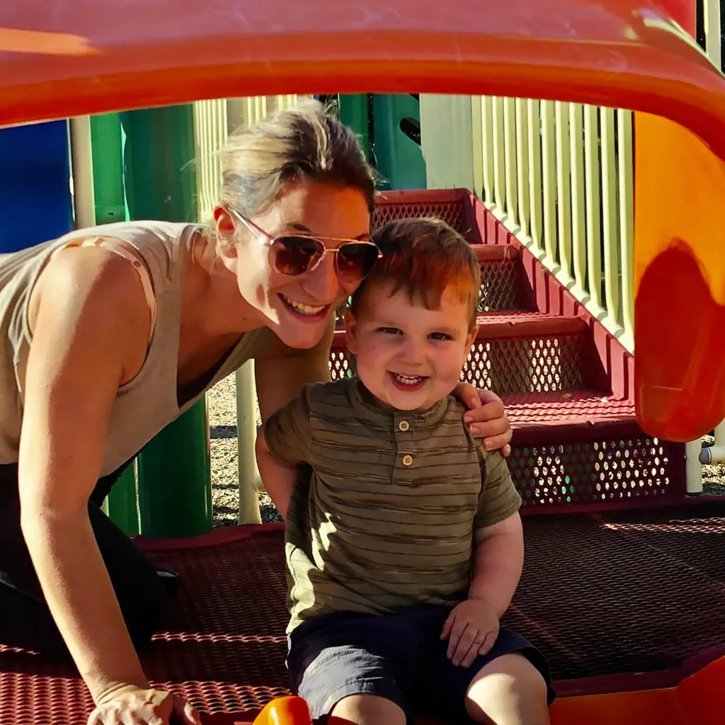 Lindsay Clancy with her middle child, son Dawson