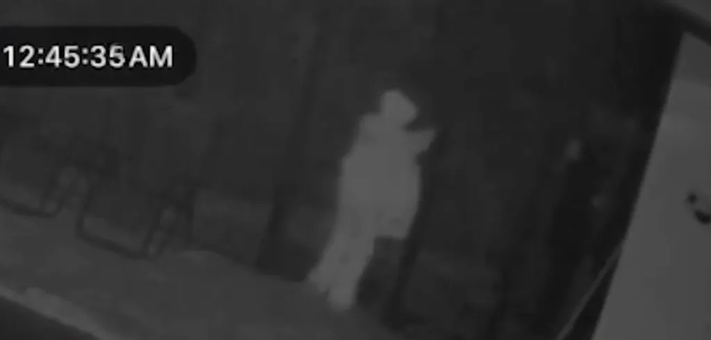 Surveillance footage of Sophia Cover, a missing 16-year-old, leaving her home at 12:45 AM.