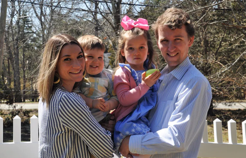 Lindsay Clancy with her husband and two children.